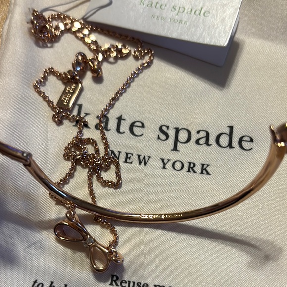 Kate Spade Gold Chain Bracelet with Necklace and Charm set - Picture 4 of 4